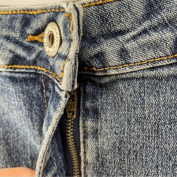 [S] Vintage y2k FWR Distressed Denim Mini Skirt Women’s Coastal Festival Pockets - Picture 6 of 10